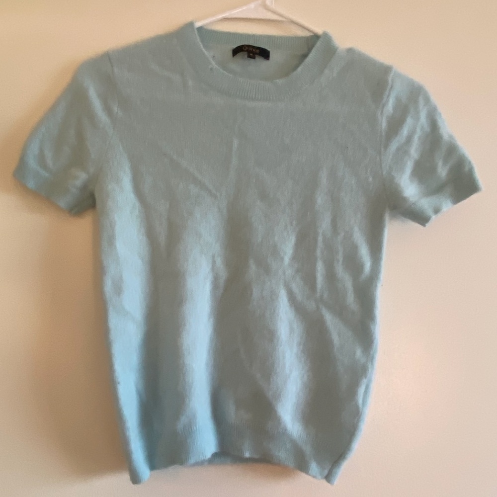 Mongolian Cashmere Tee by Quince Light Blue, Size Small